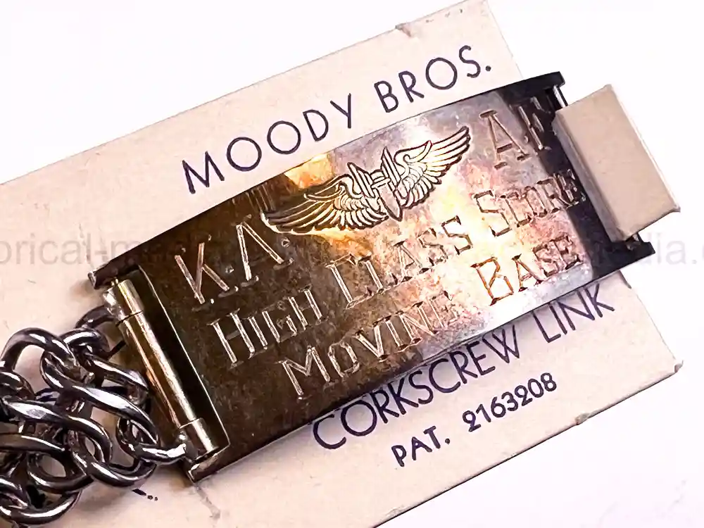 RARE WWII USAAF MOODY BROS AWARD BRACELET - KINGMAN ARMY AIR FIELD - #4