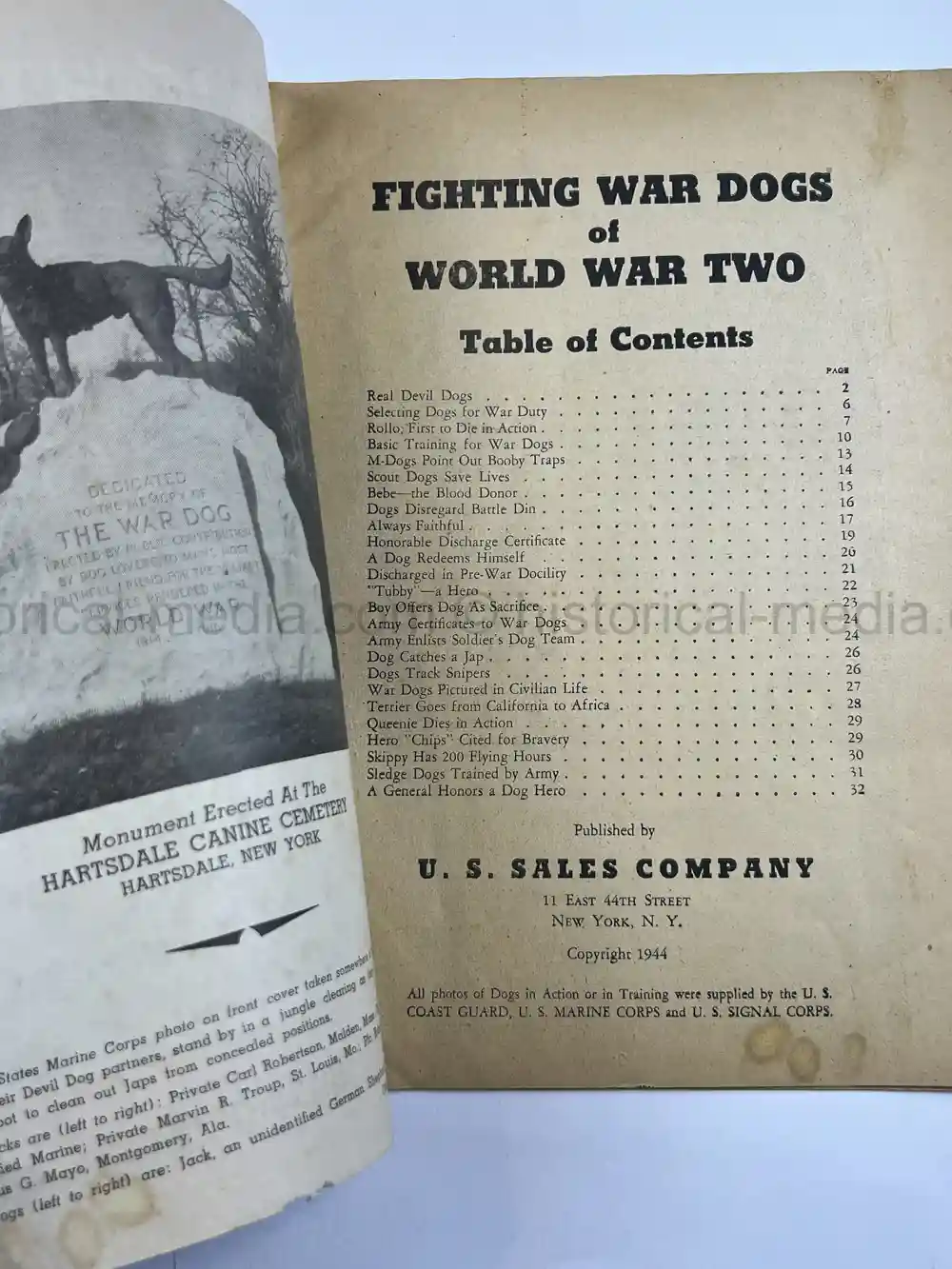 US WWII COAST GUARD WAR DOGS PHOTO, MANUAL AND DOCUMENT ARCHIVE - RARE!