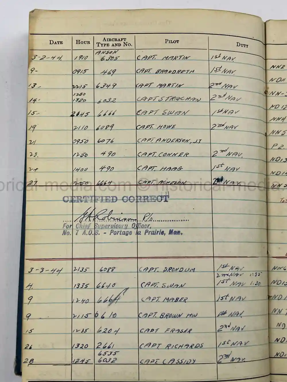 WWII RCAF LOGBOOK - NAVIGATOR