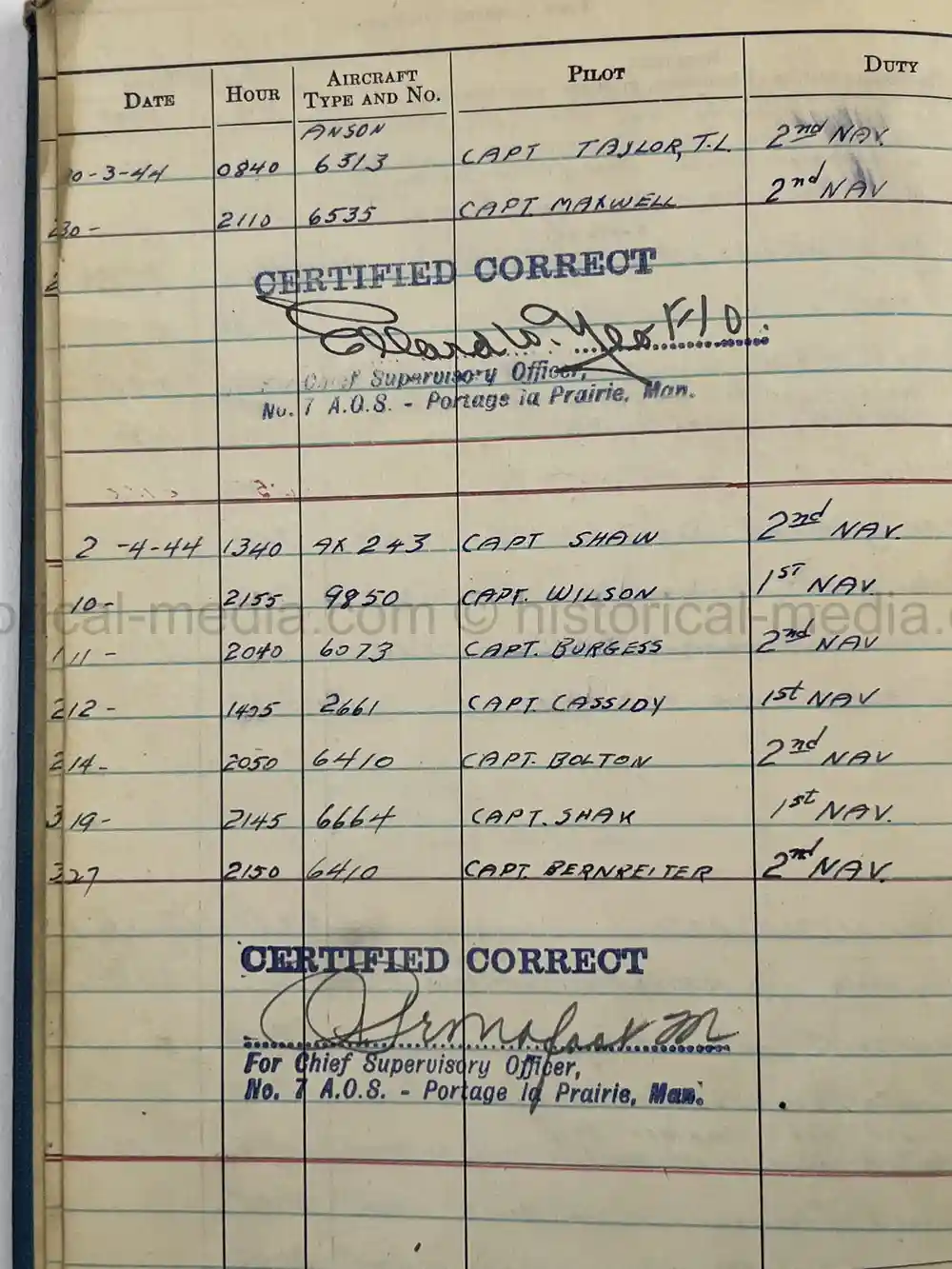 WWII RCAF LOGBOOK - NAVIGATOR