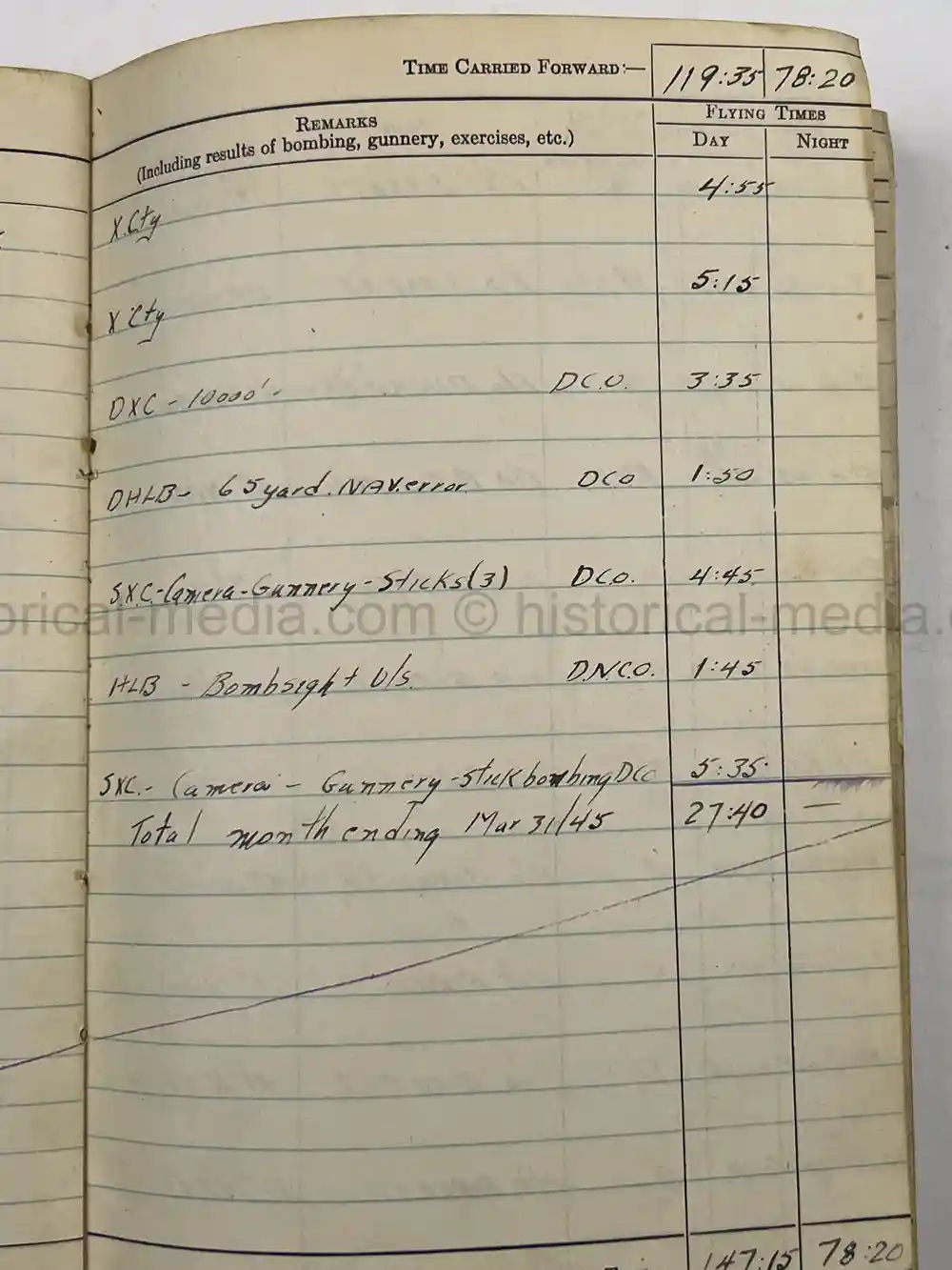 WWII RCAF LOGBOOK - NAVIGATOR