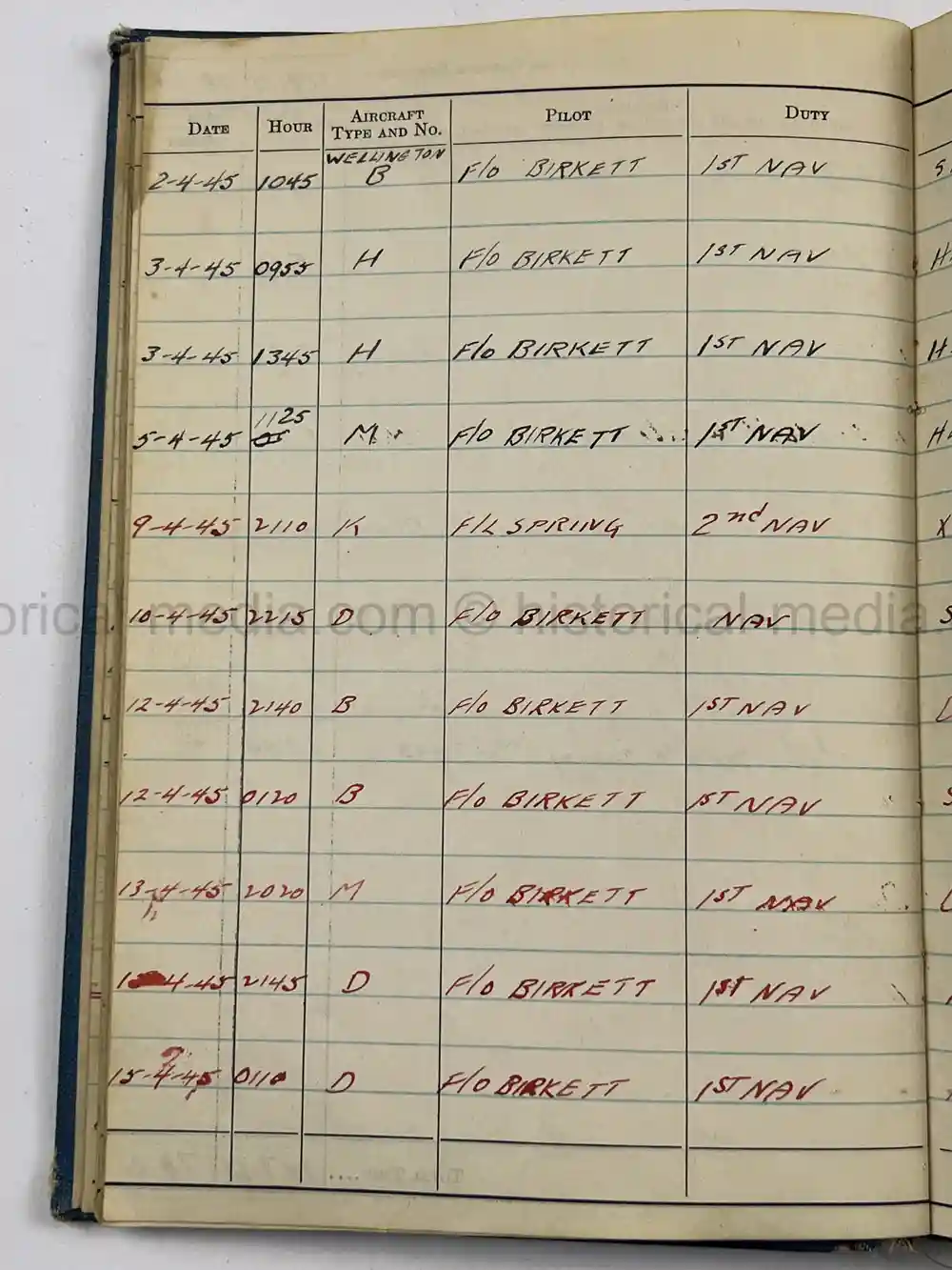 WWII RCAF LOGBOOK - NAVIGATOR