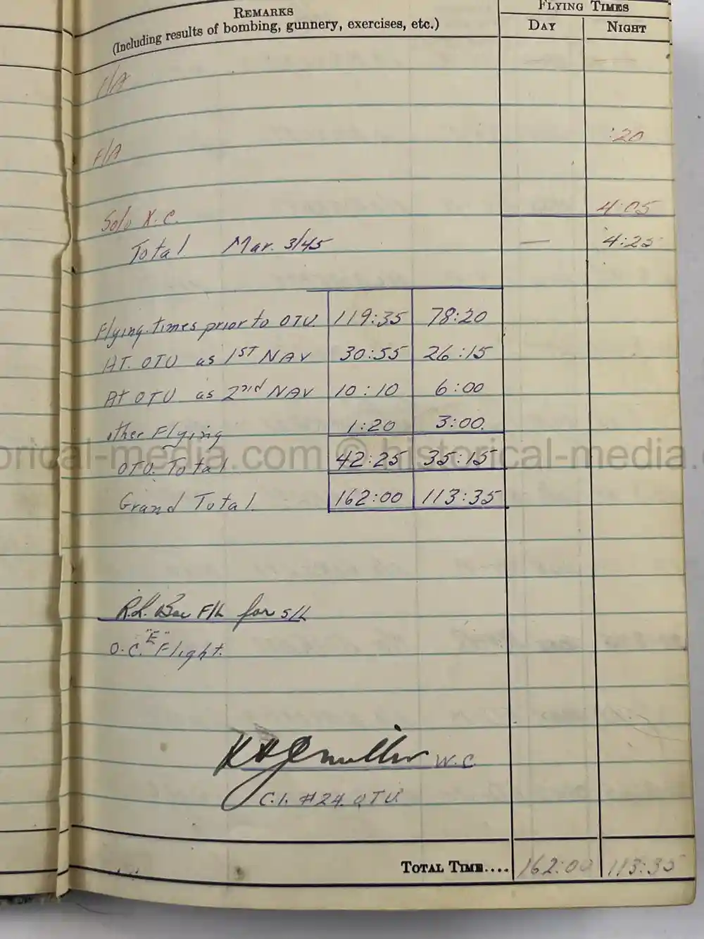 WWII RCAF LOGBOOK - NAVIGATOR