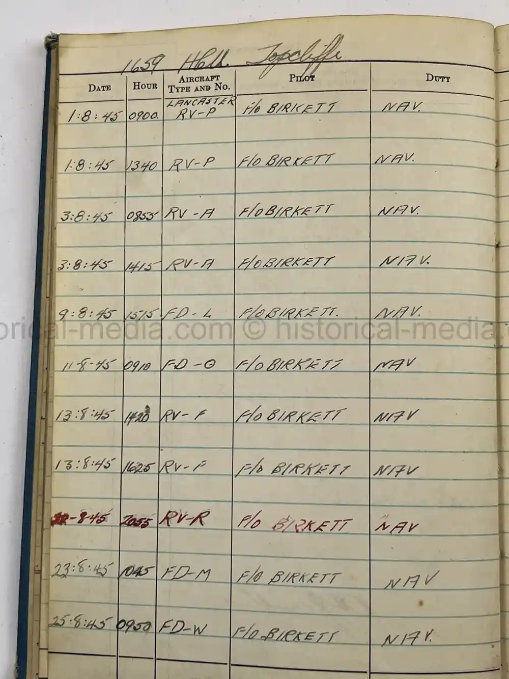 WWII RCAF LOGBOOK - NAVIGATOR