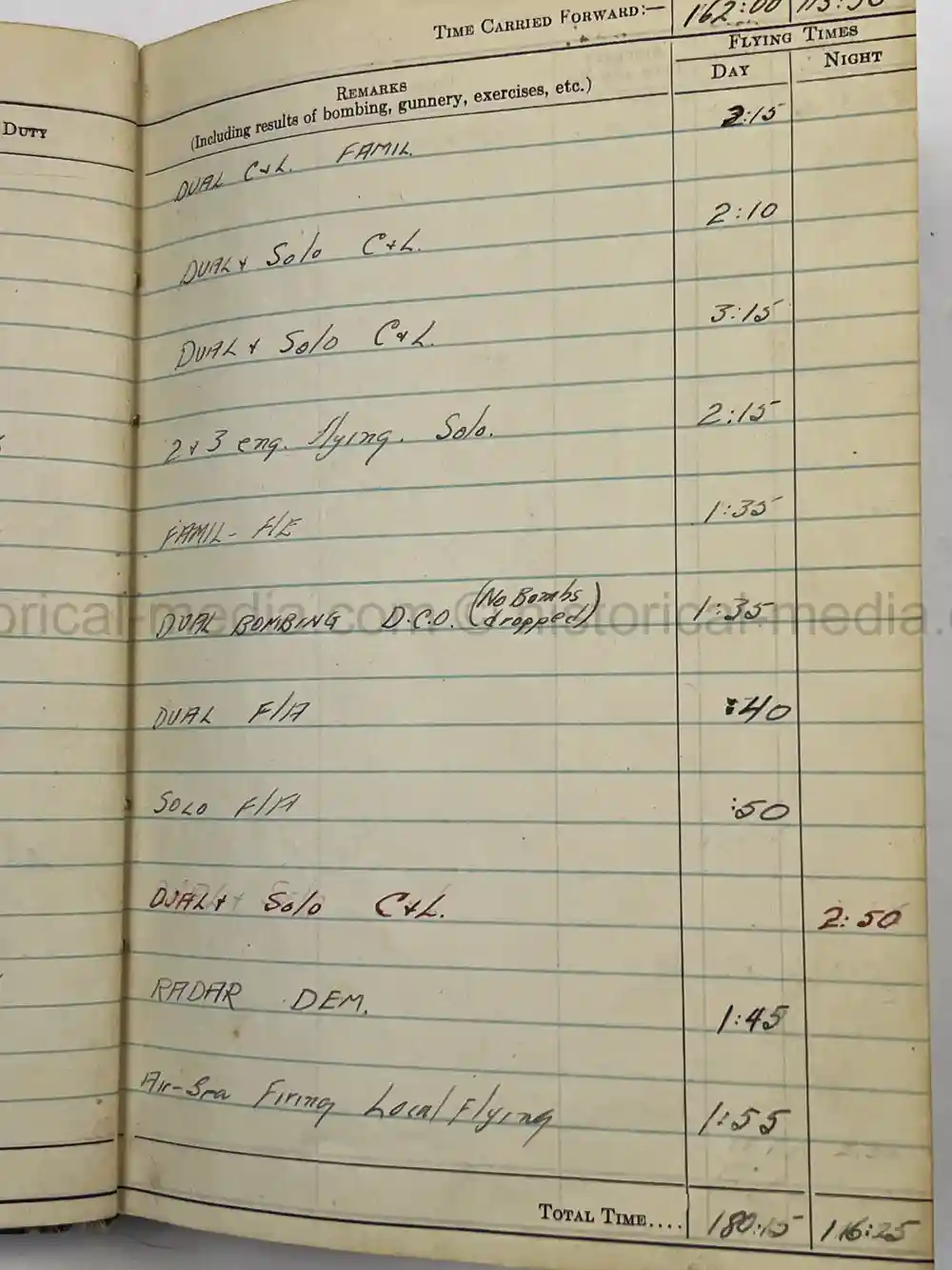 WWII RCAF LOGBOOK - NAVIGATOR