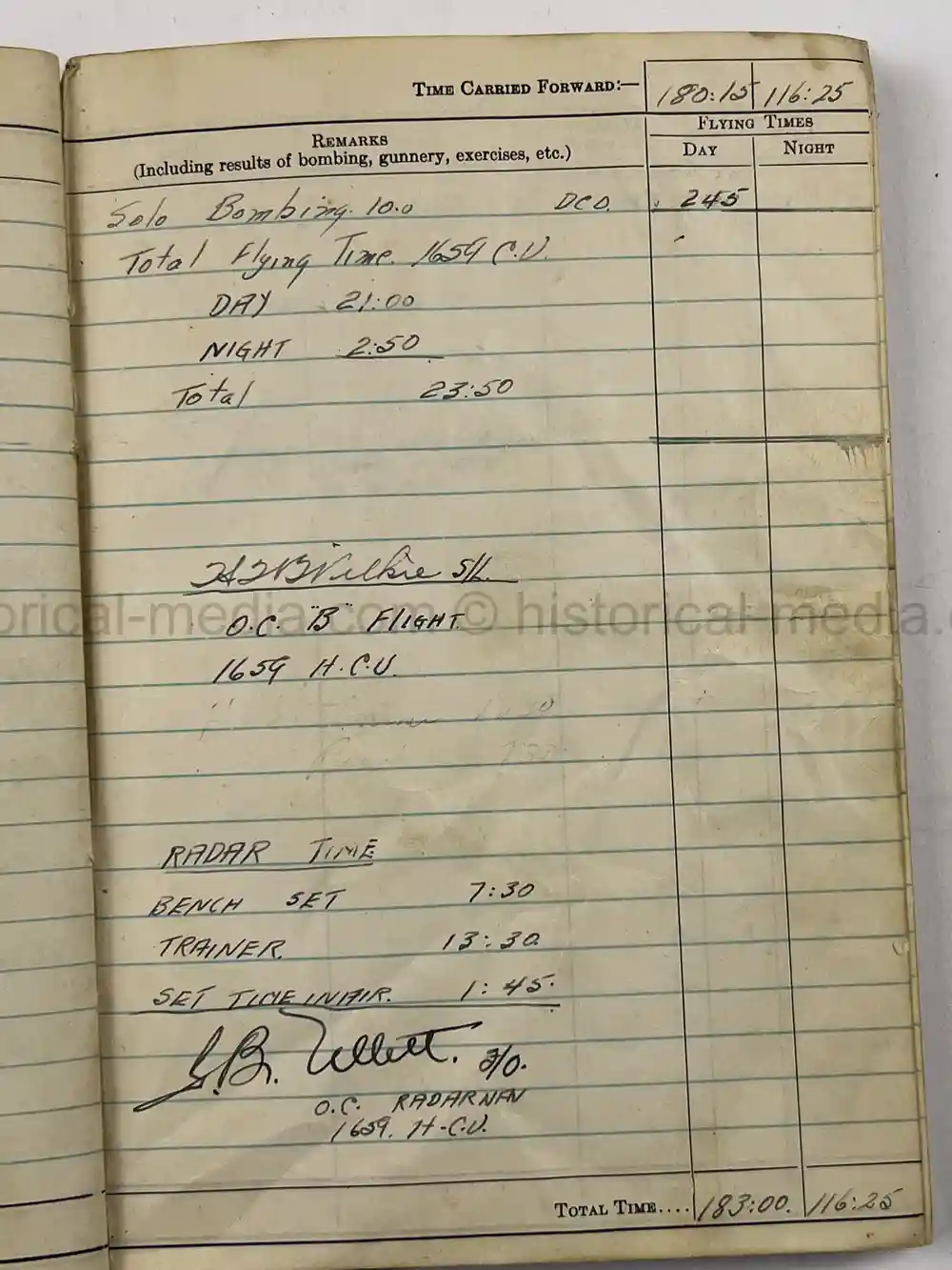 WWII RCAF LOGBOOK - NAVIGATOR