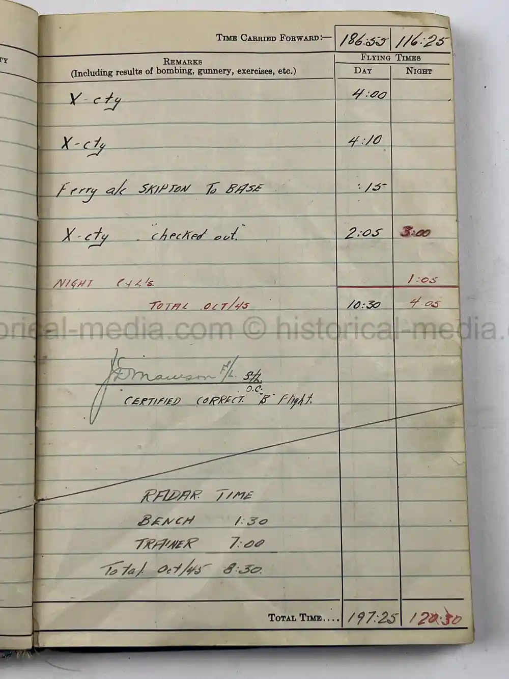 WWII RCAF LOGBOOK - NAVIGATOR