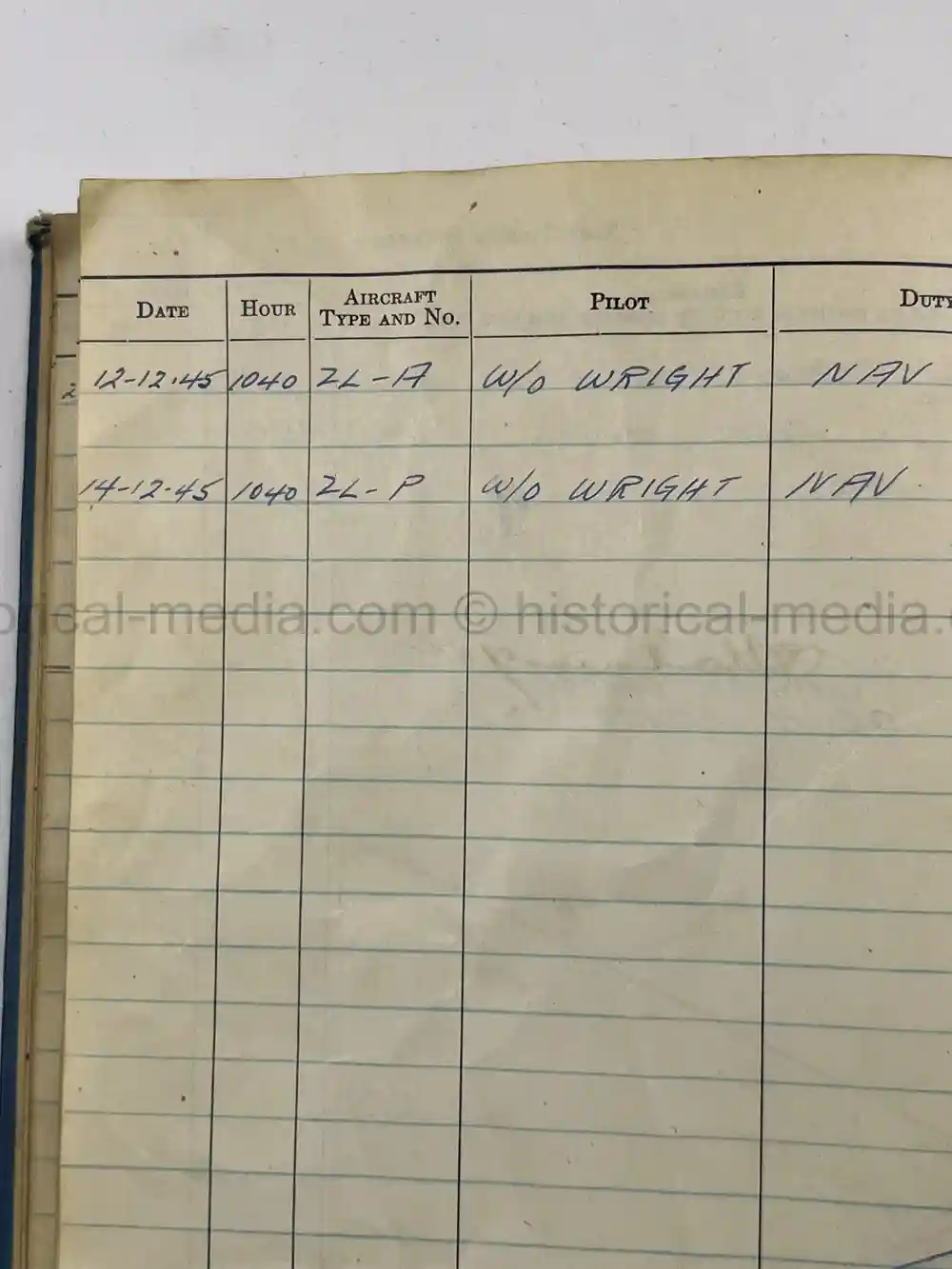 WWII RCAF LOGBOOK - NAVIGATOR