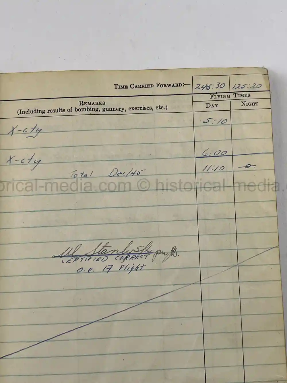 WWII RCAF LOGBOOK - NAVIGATOR