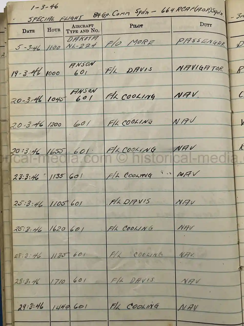 WWII RCAF LOGBOOK - NAVIGATOR