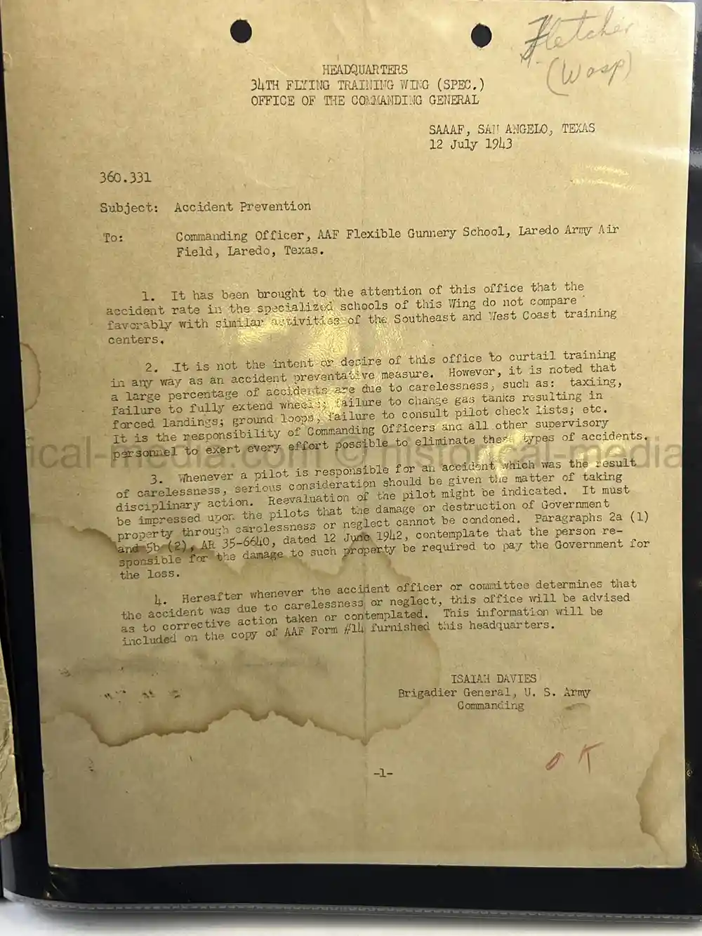 ULTRA RARE WWII WASP FEMALE PILOT DOCUMENT GROUPING - CLASS 43-W-6