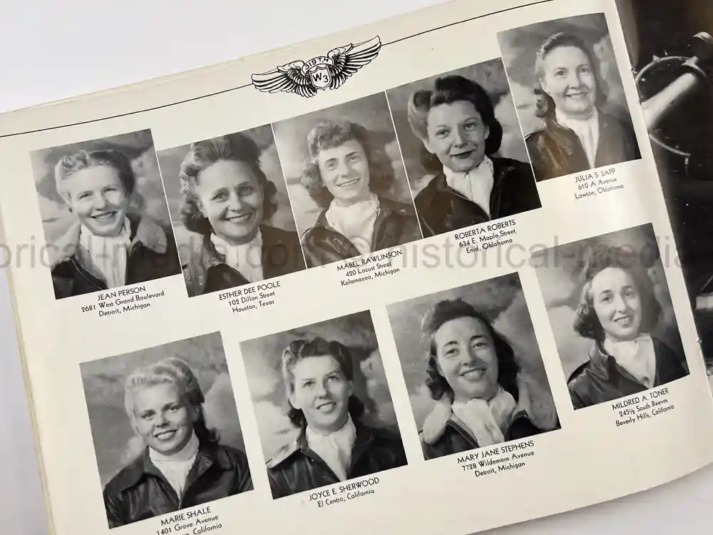 US WWII ULTRA RARE FIRST WASP CLASS YEARBOOK - 43-W-1,2,3