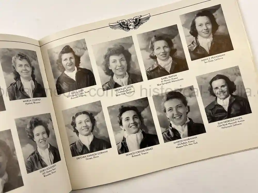 US WWII ULTRA RARE FIRST WASP CLASS YEARBOOK - 43-W-1,2,3