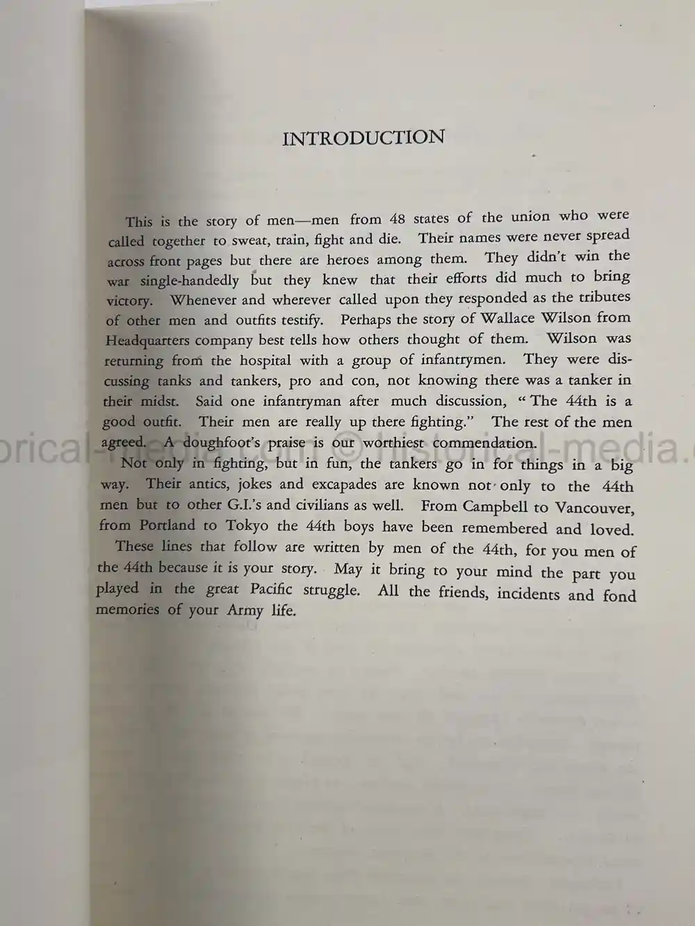 US WWII 44th TANK BATTALION COMMENDATION & UNIT HISTORY US WWII 44th TANK BATTALION COMMENDATION & UNIT HISTORY