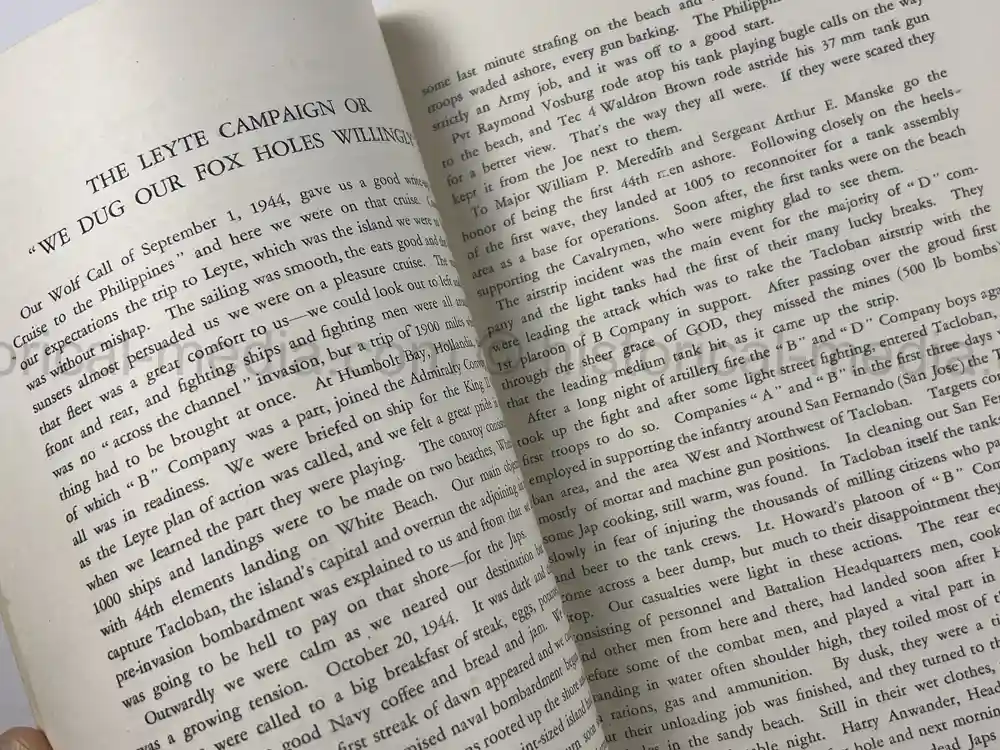 US WWII 44th TANK BATTALION COMMENDATION & UNIT HISTORY US WWII 44th TANK BATTALION COMMENDATION & UNIT HISTORY