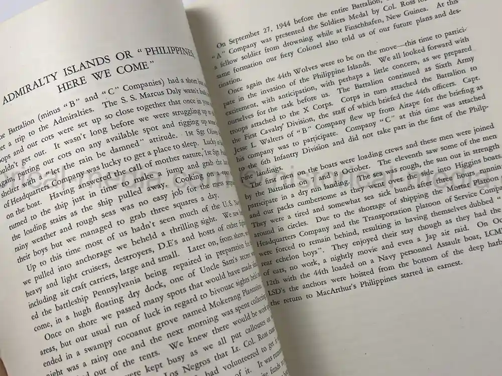 US WWII 44th TANK BATTALION COMMENDATION & UNIT HISTORY US WWII 44th TANK BATTALION COMMENDATION & UNIT HISTORY