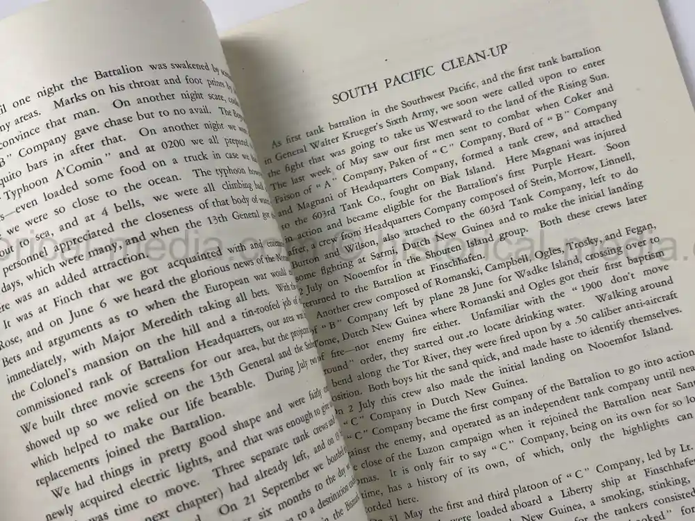 US WWII 44th TANK BATTALION COMMENDATION & UNIT HISTORY US WWII 44th TANK BATTALION COMMENDATION & UNIT HISTORY