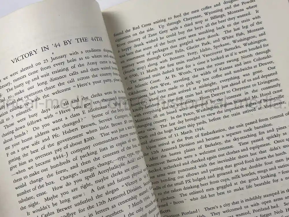 US WWII 44th TANK BATTALION COMMENDATION & UNIT HISTORY US WWII 44th TANK BATTALION COMMENDATION & UNIT HISTORY