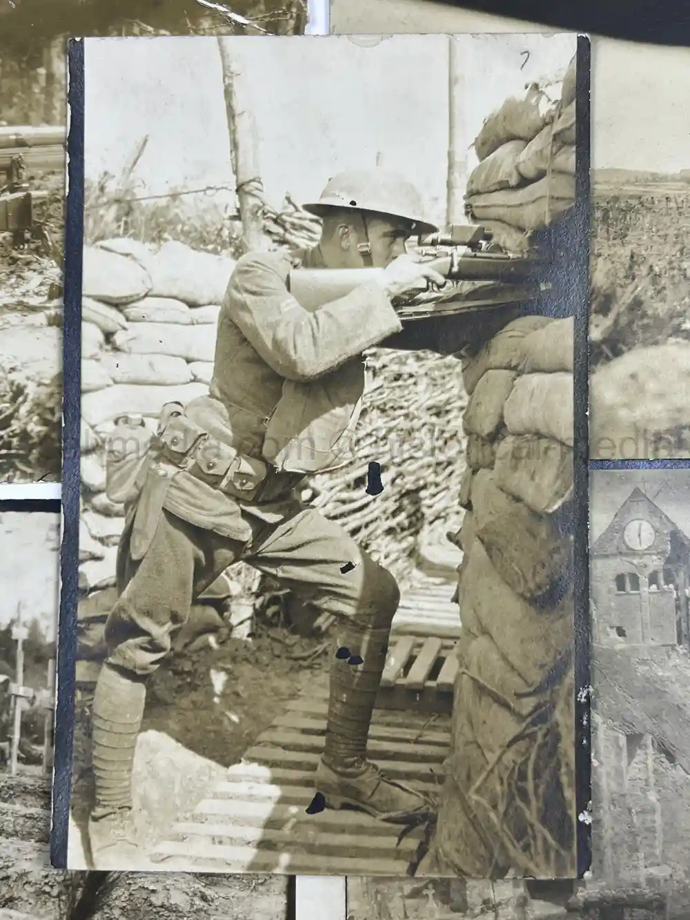 US WWII PHOTO GROUPING - 32ND DIVISION - ALSACE 1918 - SNIPER PHOTO +