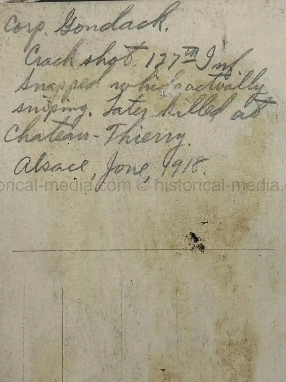 US WWII PHOTO GROUPING - 32ND DIVISION - ALSACE 1918 - SNIPER PHOTO +