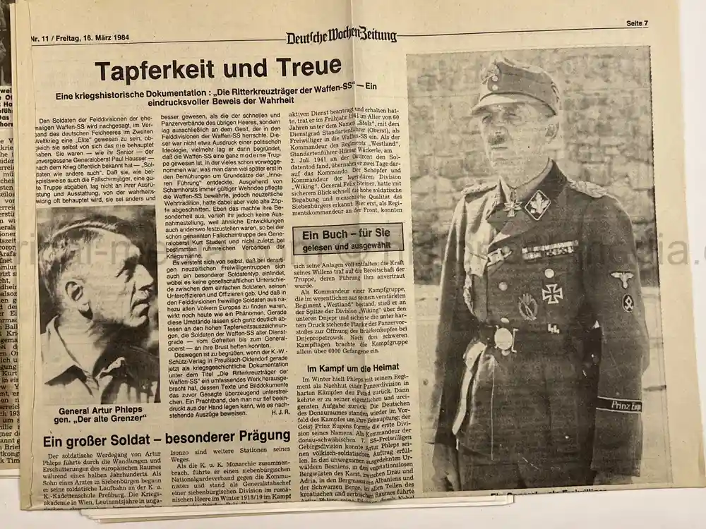 WAFFEN SS GENERAL PHOTO GROUPING - SS-OBERGRUPPENFÜHRER ARTUR PHLEPS WAFFEN SS GENERAL PHOTO GROUPING - SS-OBERGRUPPENFÜHRER ARTUR PHLEPS