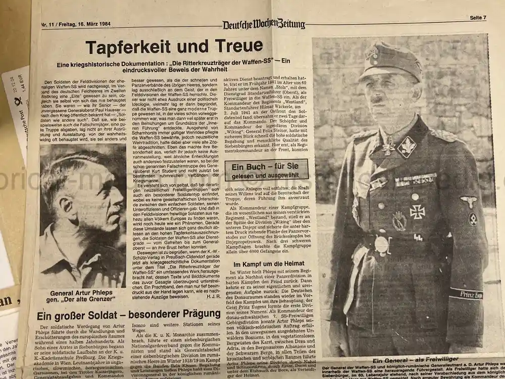 WAFFEN SS GENERAL PHOTO GROUPING - SS-OBERGRUPPENFÜHRER ARTUR PHLEPS WAFFEN SS GENERAL PHOTO GROUPING - SS-OBERGRUPPENFÜHRER ARTUR PHLEPS