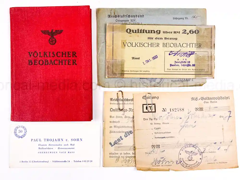 VÖLKISCHER BEOBACHTER ID GROUPING - RARE!