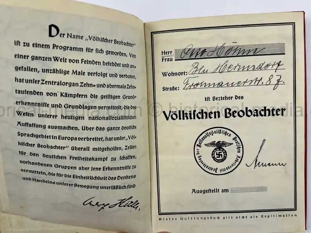 VÖLKISCHER BEOBACHTER ID GROUPING - RARE!