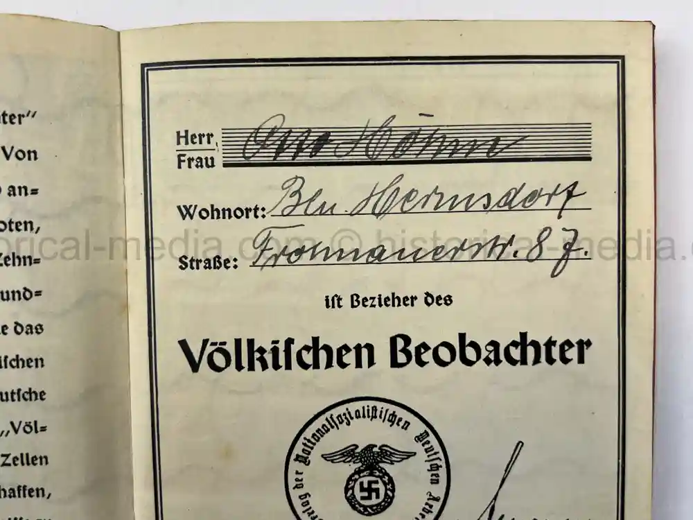 VÖLKISCHER BEOBACHTER ID GROUPING - RARE!