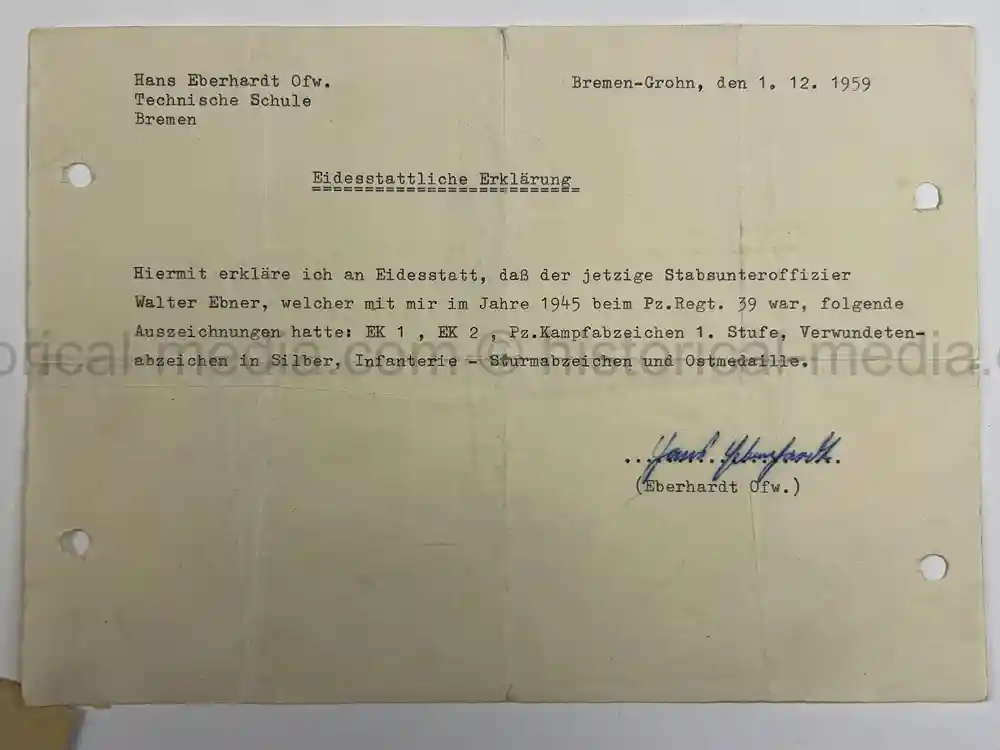 SOLDBUCH & AWARD DOCUMENT GROUPING - PANZER ABTEILUNG 201, PANZER REGIMENT 33 & 39