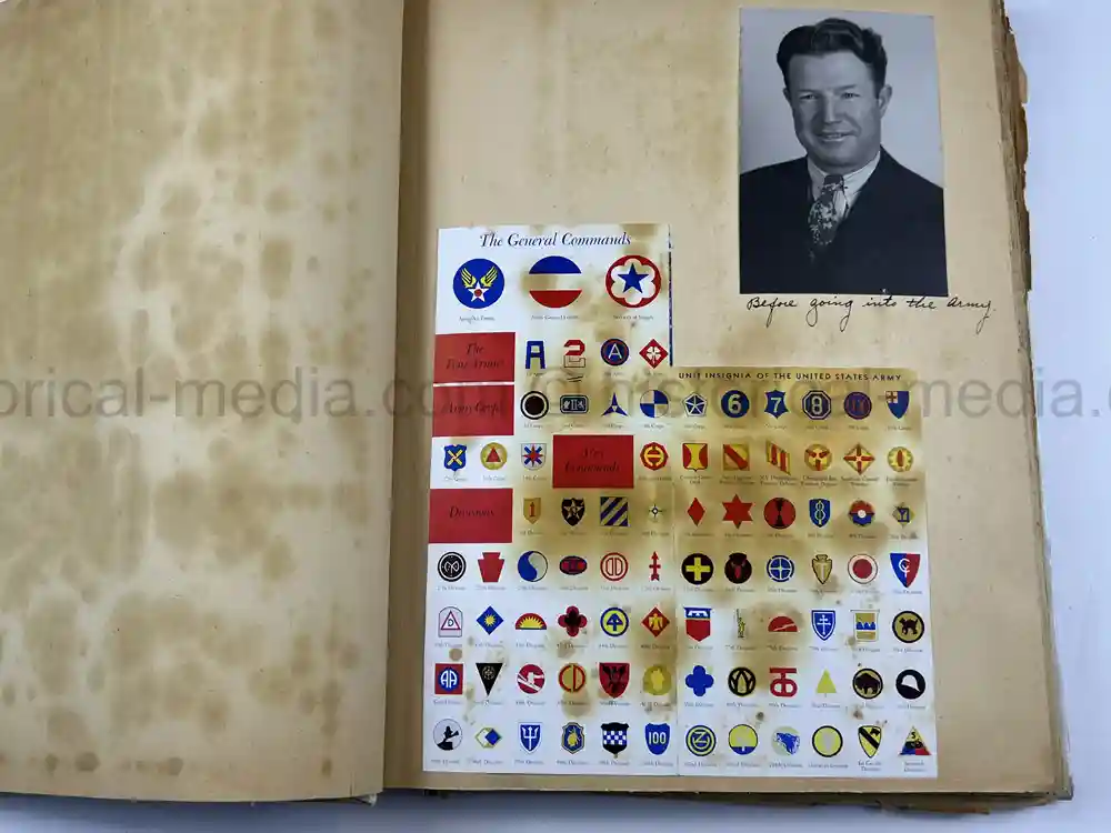 US WWII PHOTO ALBUM & SCRAPBOOK - ORIGINAL EISENHOWER D-DAY LETTER - SNIPER, PANTHER ++