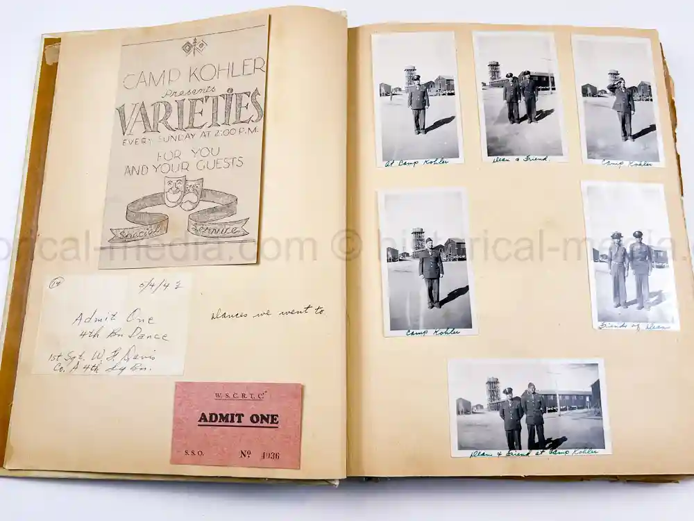 US WWII PHOTO ALBUM & SCRAPBOOK - ORIGINAL EISENHOWER D-DAY LETTER - SNIPER, PANTHER ++