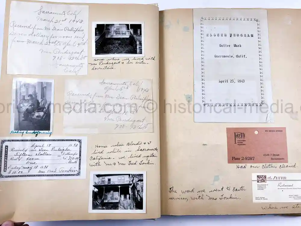 US WWII PHOTO ALBUM & SCRAPBOOK - ORIGINAL EISENHOWER D-DAY LETTER - SNIPER, PANTHER ++