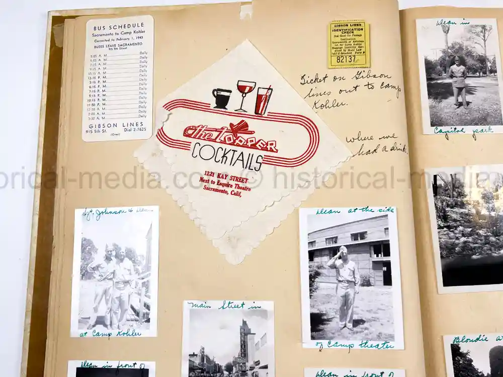 US WWII PHOTO ALBUM & SCRAPBOOK - ORIGINAL EISENHOWER D-DAY LETTER - SNIPER, PANTHER ++