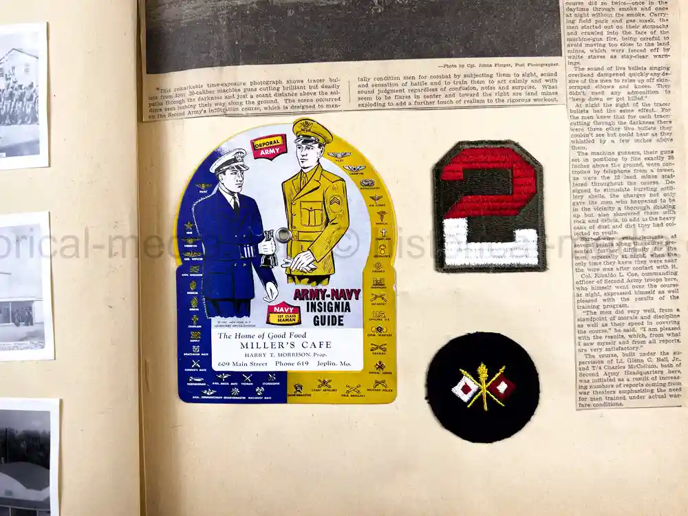 US WWII PHOTO ALBUM & SCRAPBOOK - ORIGINAL EISENHOWER D-DAY LETTER - SNIPER, PANTHER ++