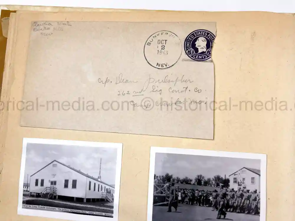 US WWII PHOTO ALBUM & SCRAPBOOK - ORIGINAL EISENHOWER D-DAY LETTER - SNIPER, PANTHER ++