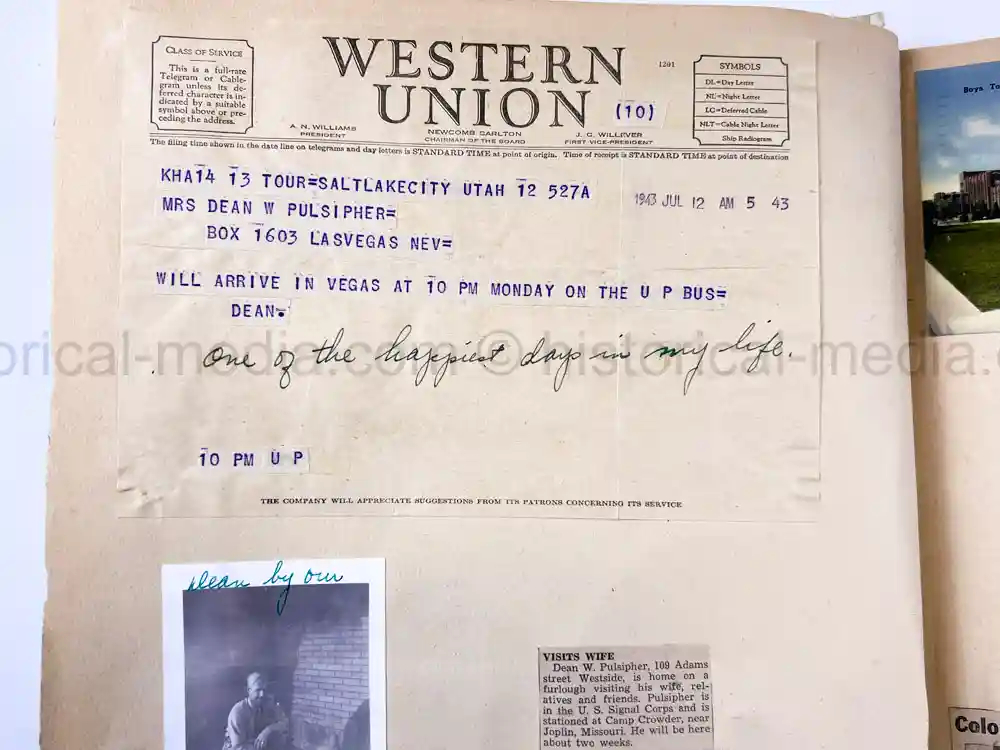 US WWII PHOTO ALBUM & SCRAPBOOK - ORIGINAL EISENHOWER D-DAY LETTER - SNIPER, PANTHER ++