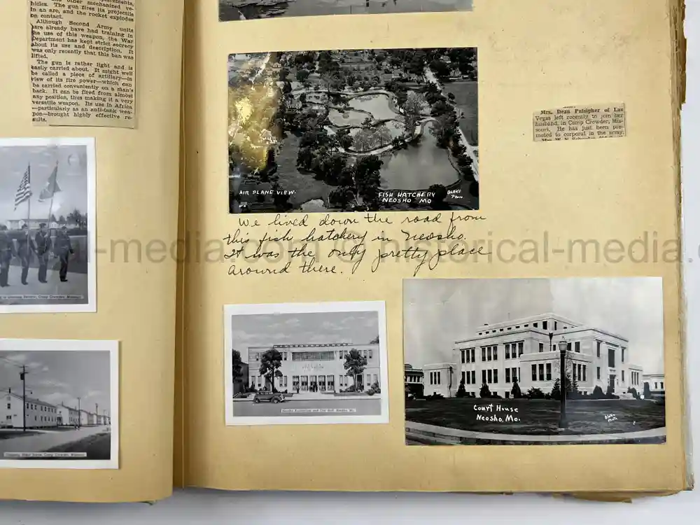 US WWII PHOTO ALBUM & SCRAPBOOK - ORIGINAL EISENHOWER D-DAY LETTER - SNIPER, PANTHER ++