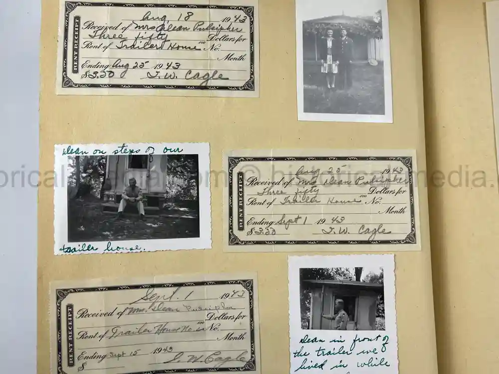 US WWII PHOTO ALBUM & SCRAPBOOK - ORIGINAL EISENHOWER D-DAY LETTER - SNIPER, PANTHER ++