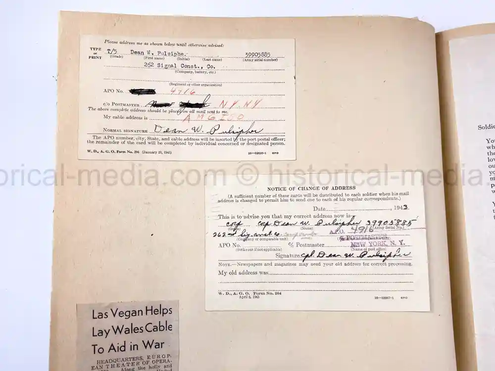 US WWII PHOTO ALBUM & SCRAPBOOK - ORIGINAL EISENHOWER D-DAY LETTER - SNIPER, PANTHER ++