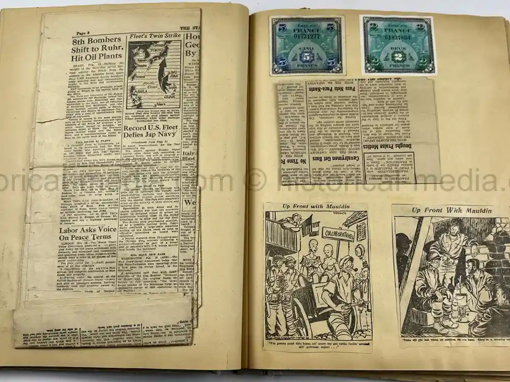 US WWII PHOTO ALBUM & SCRAPBOOK - ORIGINAL EISENHOWER D-DAY LETTER - SNIPER, PANTHER ++