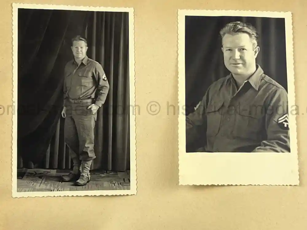 US WWII PHOTO ALBUM & SCRAPBOOK - ORIGINAL EISENHOWER D-DAY LETTER - SNIPER, PANTHER ++