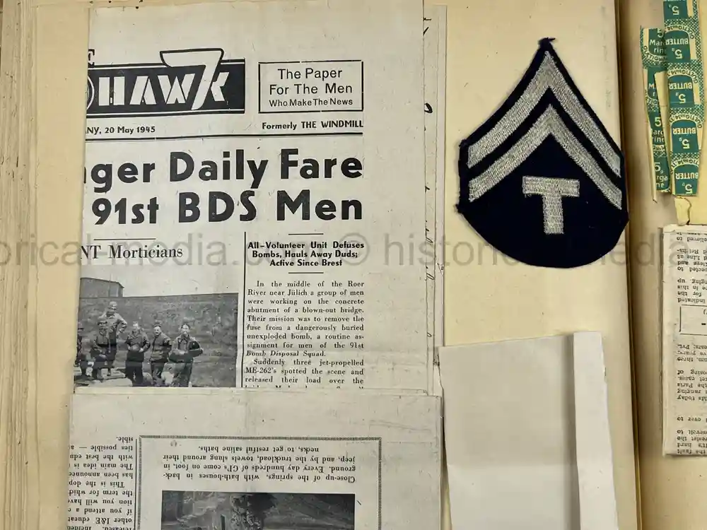 US WWII PHOTO ALBUM & SCRAPBOOK - ORIGINAL EISENHOWER D-DAY LETTER - SNIPER, PANTHER ++