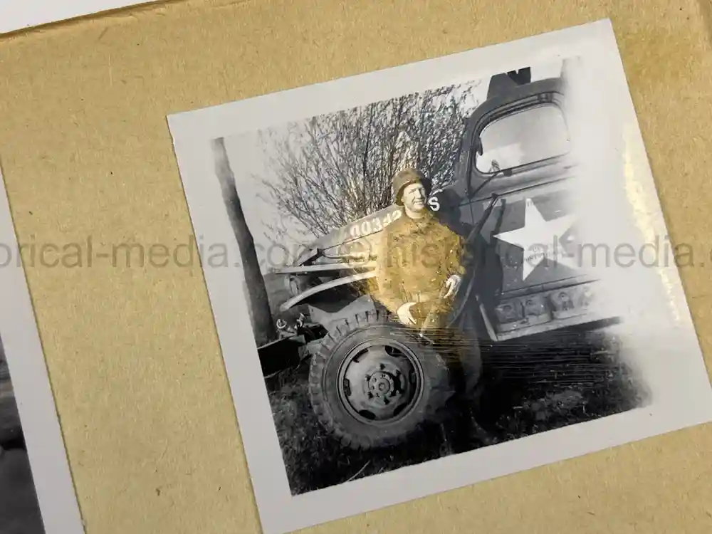 US WWII PHOTO ALBUM & SCRAPBOOK - ORIGINAL EISENHOWER D-DAY LETTER - SNIPER, PANTHER ++