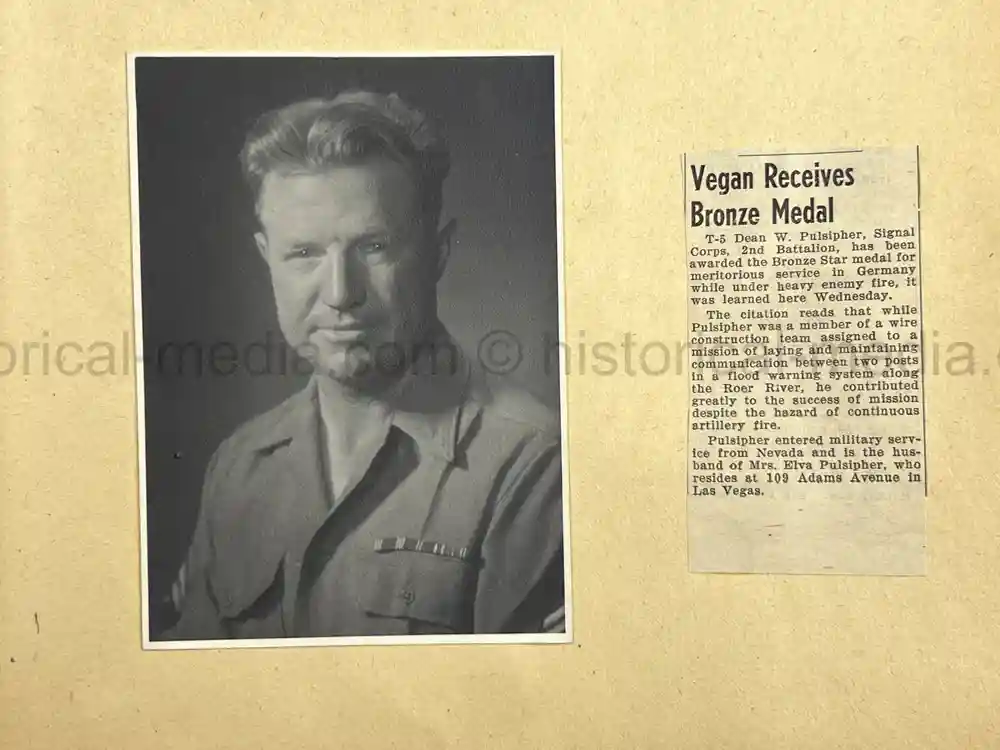 US WWII PHOTO ALBUM & SCRAPBOOK - ORIGINAL EISENHOWER D-DAY LETTER - SNIPER, PANTHER ++