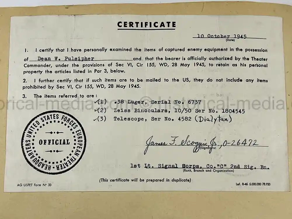 US WWII PHOTO ALBUM & SCRAPBOOK - ORIGINAL EISENHOWER D-DAY LETTER - SNIPER, PANTHER ++