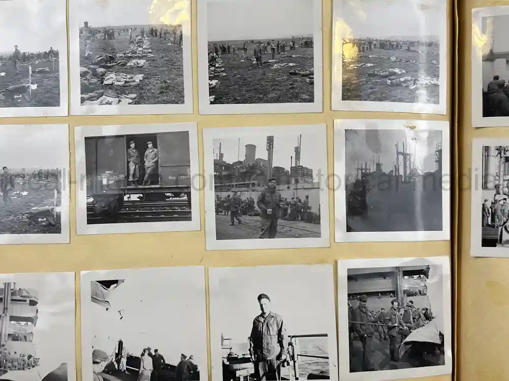 US WWII PHOTO ALBUM & SCRAPBOOK - ORIGINAL EISENHOWER D-DAY LETTER - SNIPER, PANTHER ++