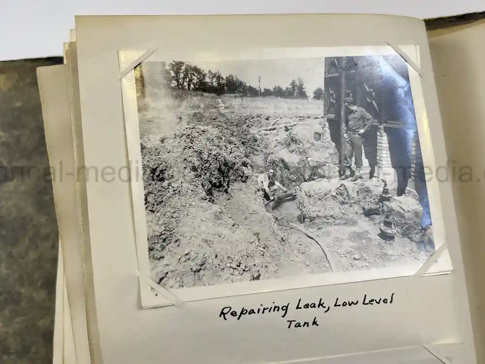 US WWII PHOTO ALBUM - ENGLAND, FRANCE, GERMANY - IDENTIFIED AIRFIELDS - LUFTWAFFE AIRCRAFT