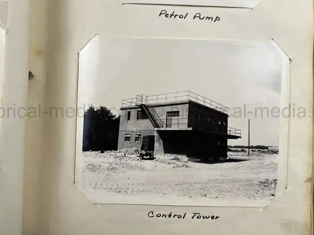 US WWII PHOTO ALBUM - ENGLAND, FRANCE, GERMANY - IDENTIFIED AIRFIELDS - LUFTWAFFE AIRCRAFT