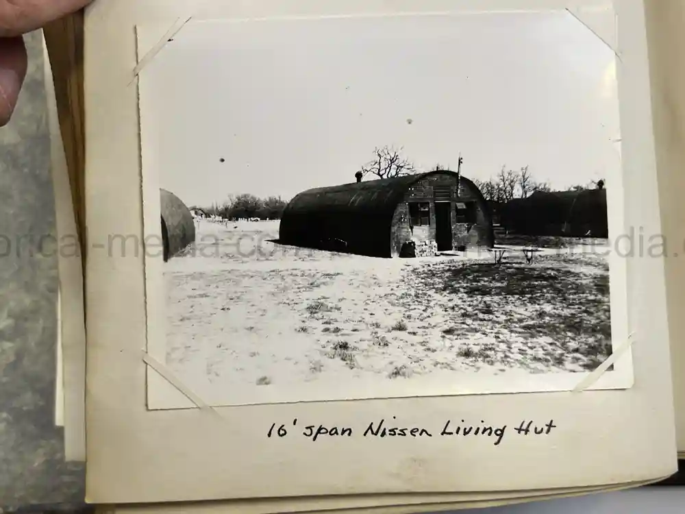 US WWII PHOTO ALBUM - ENGLAND, FRANCE, GERMANY - IDENTIFIED AIRFIELDS - LUFTWAFFE AIRCRAFT